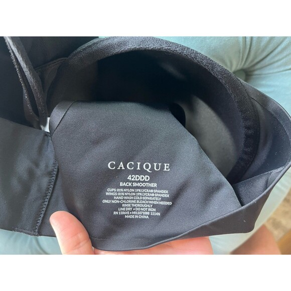 NWT Cacique 42F 42 DDD Black Bra Back Smoother womens - Picture 4 of 4